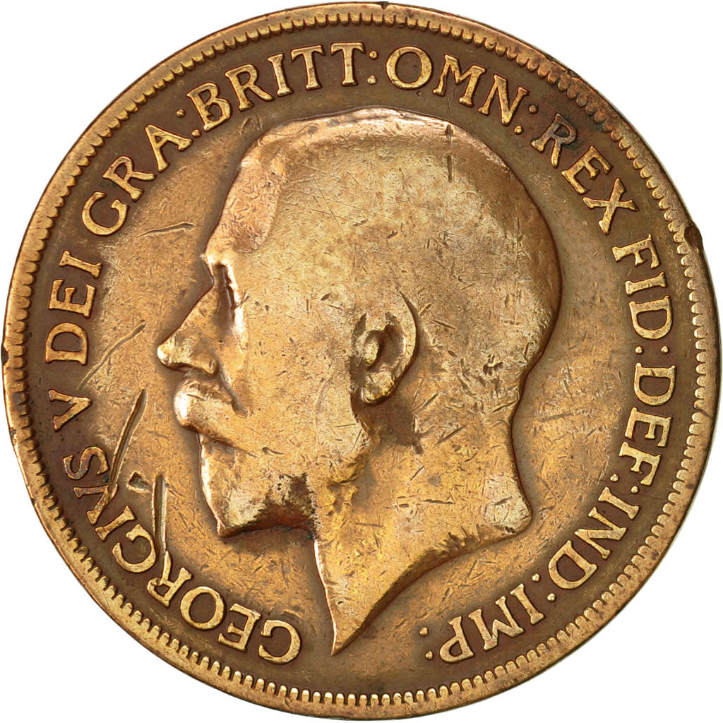 Coin, Great Britain, George V, Penny, 1919, VF(20-25), Bronze, KM:810