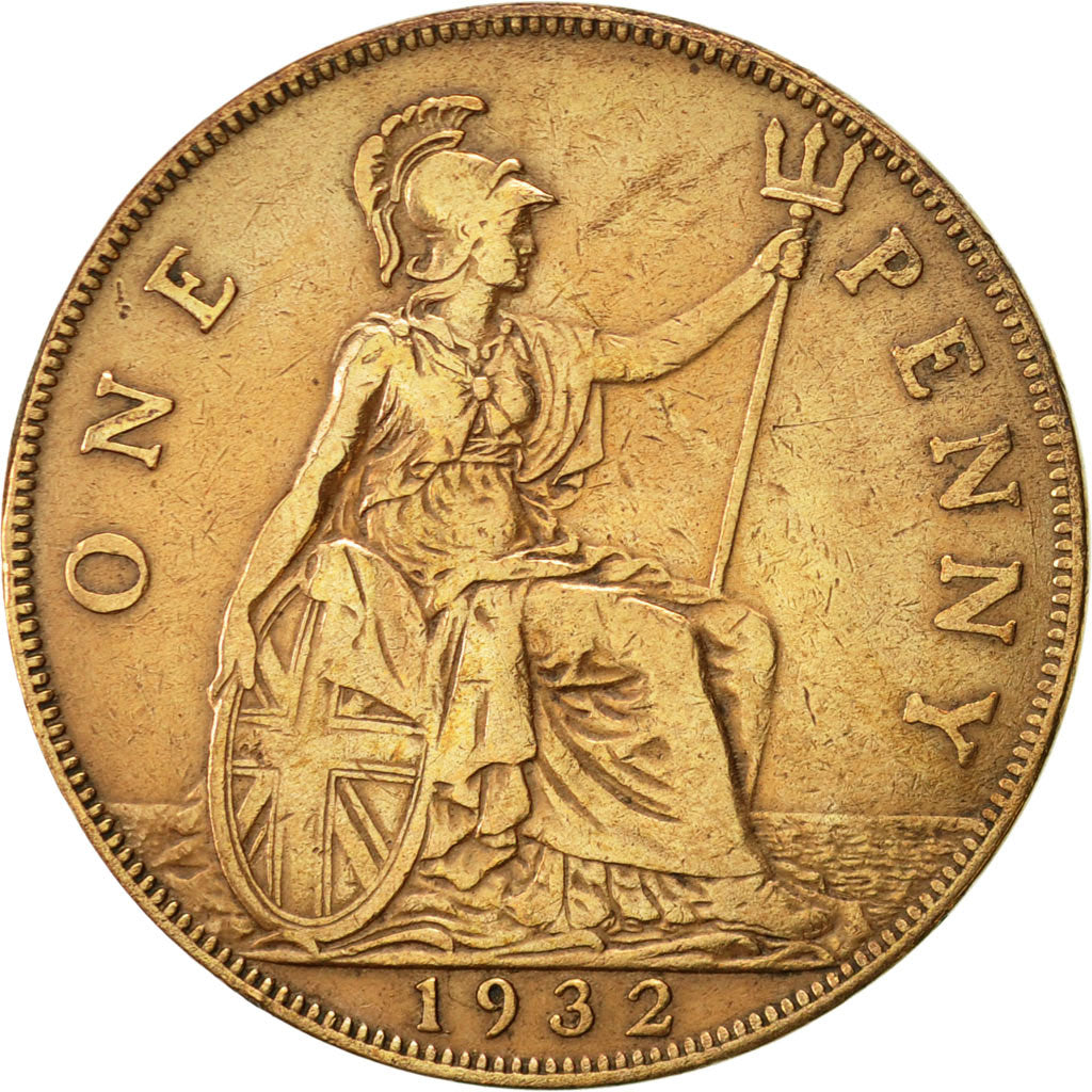 Coin, Great Britain, George V, Penny, 1932, VF(30-35), Bronze, KM:838