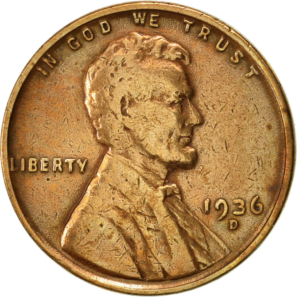 United States, Lincoln Cent, Cent, 1936, U.S. Mint, Denver, EF(40-45), Bronze