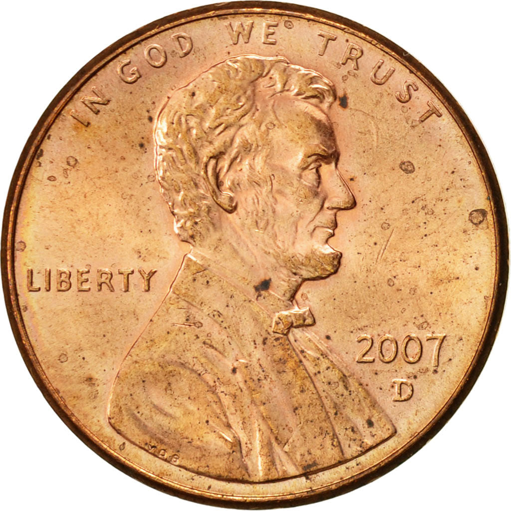 Coin, United States, Lincoln Cent, Cent, 2007, U.S. Mint, Denver, AU(50-53)