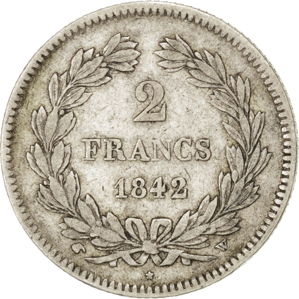 Coin, France, Louis-Philippe, 2 Francs, 1842, Lille, EF(40-45), Silver