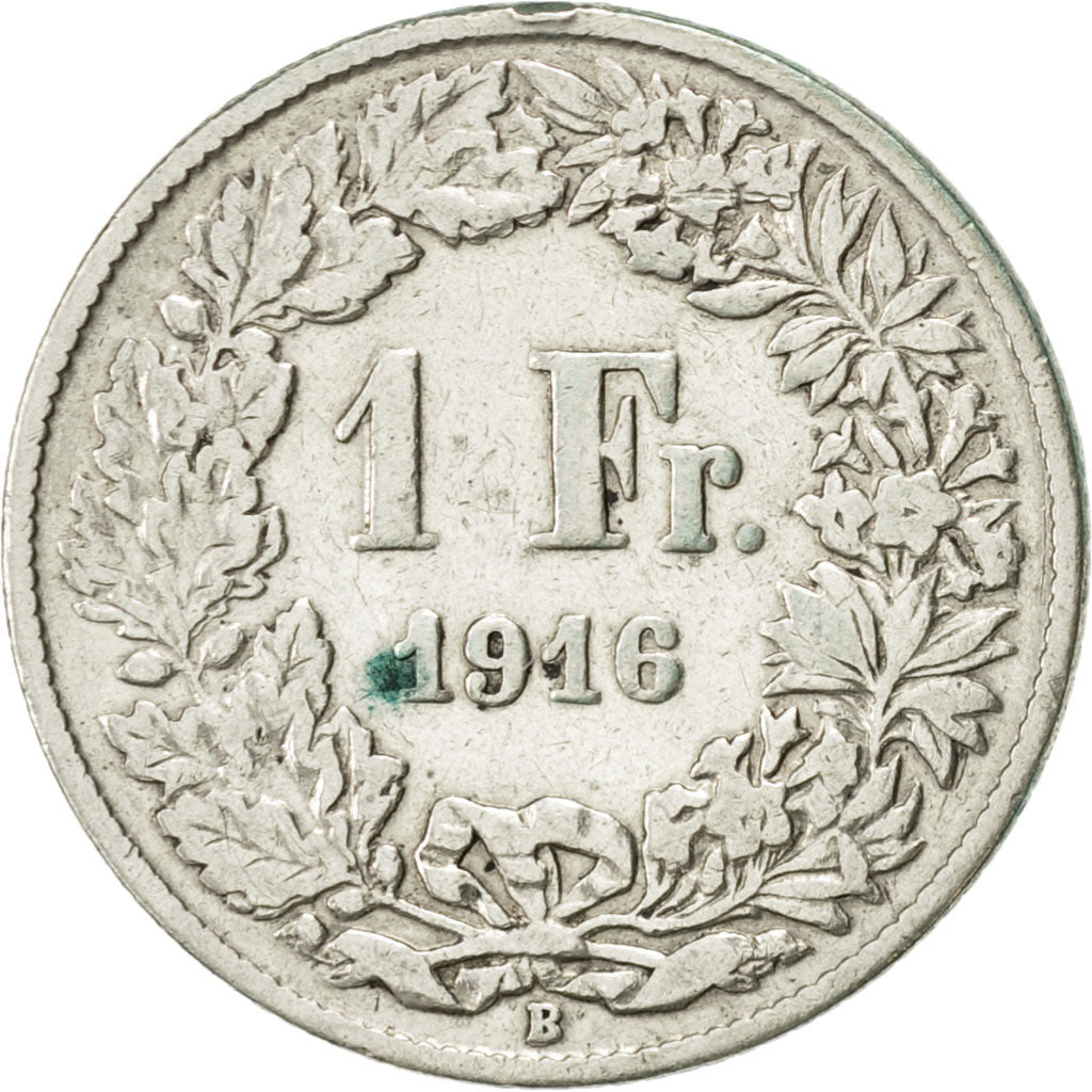 Switzerland, Franc, 1916, Bern, VF(30-35), Silver, KM:24
