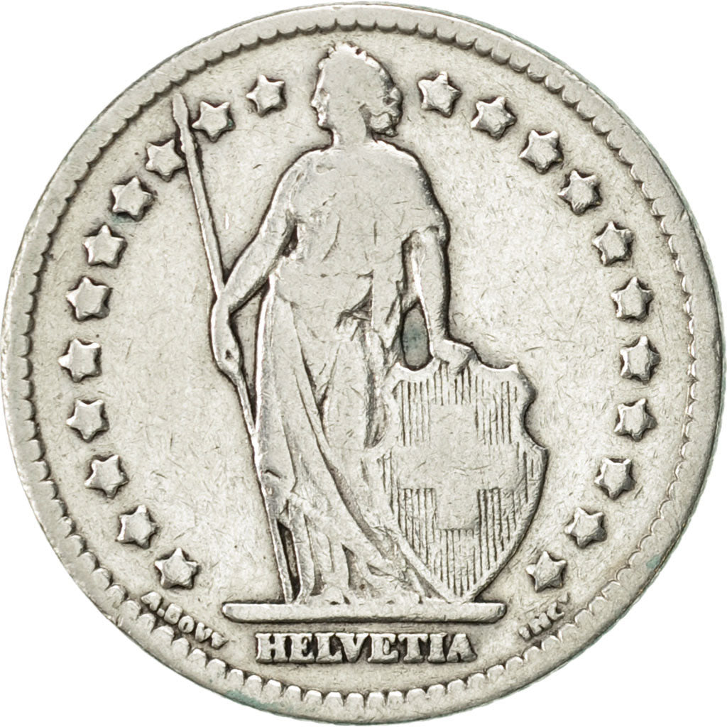 Switzerland, Franc, 1908, Bern, VF(30-35), Silver, KM:24