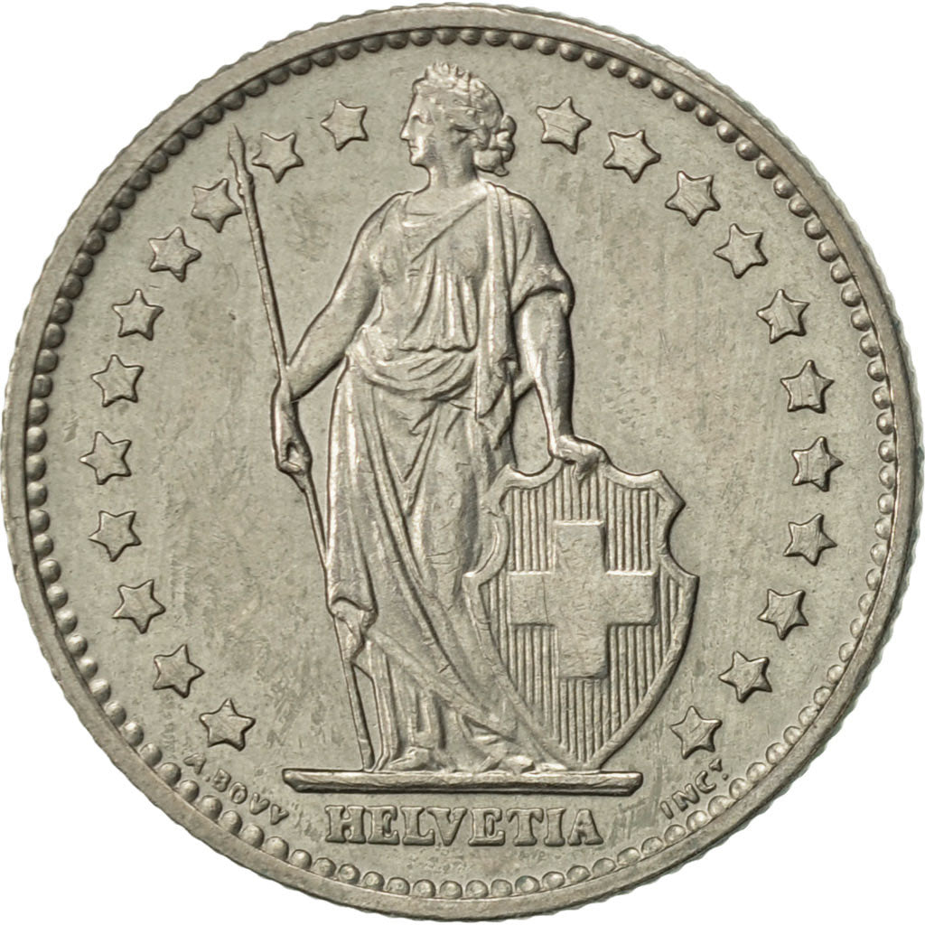 Coin, Switzerland, Franc, 1971, Bern, AU(50-53), Copper-nickel, KM:24a.1