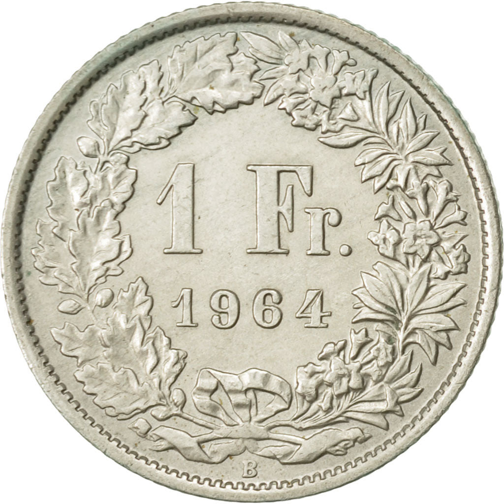Suiza, Franc, 1964, Bern, MBC+, Plata, KM:24
