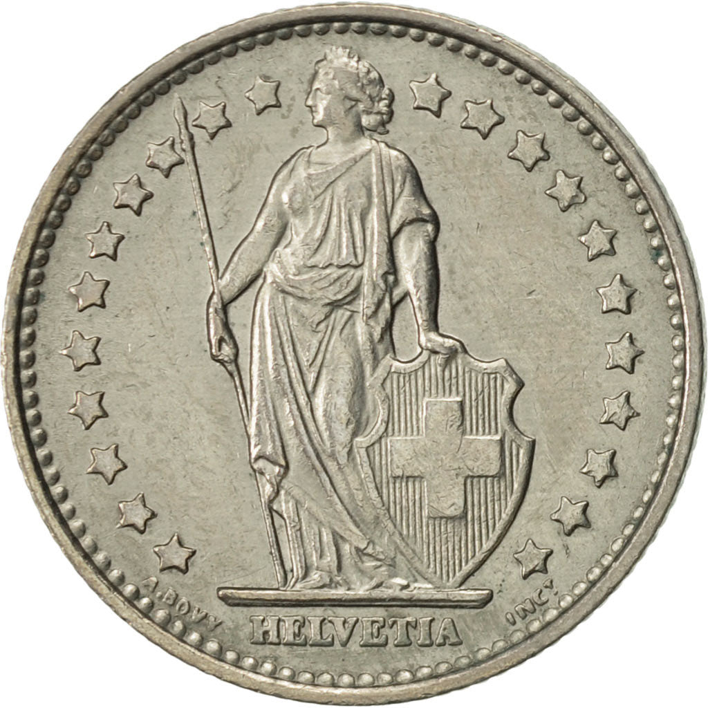 Coin, Switzerland, Franc, 1968, Bern, AU(50-53), Copper-nickel, KM:24a.1