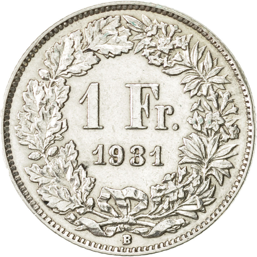 Coin, Switzerland, Franc, 1931, Bern, AU(50-53), Silver, KM:24