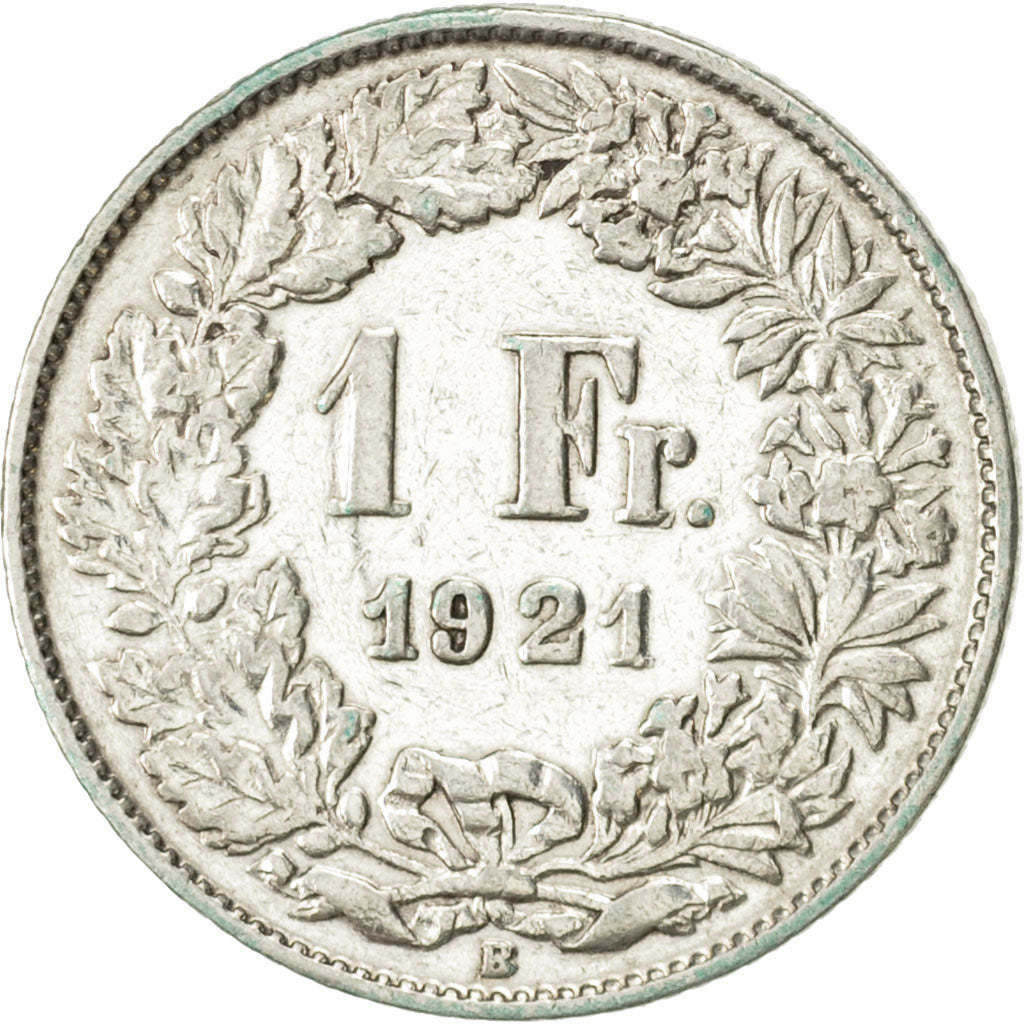 Coin, Switzerland, Franc, 1921, Bern, AU(50-53), Silver, KM:24