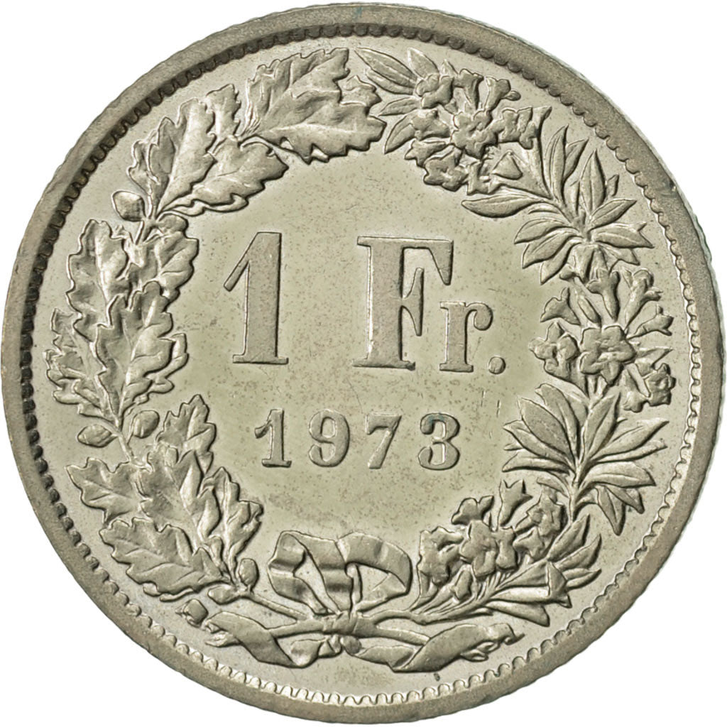 Coin, Switzerland, Franc, 1973, Bern, AU(55-58), Copper-nickel, KM:24a.1