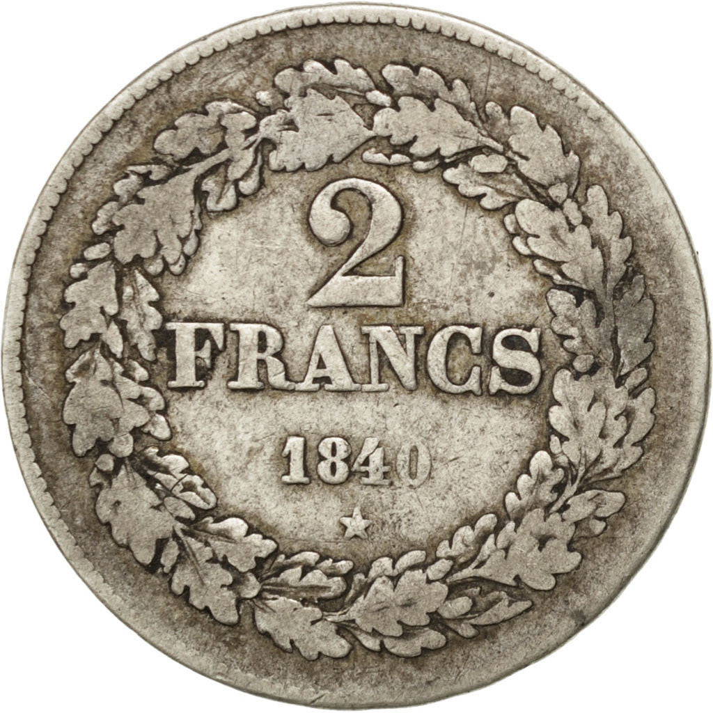 Coin, Belgium, Leopold I, 2 Francs, 2 Frank, 1840, Brussels, VF(30-35), Silver