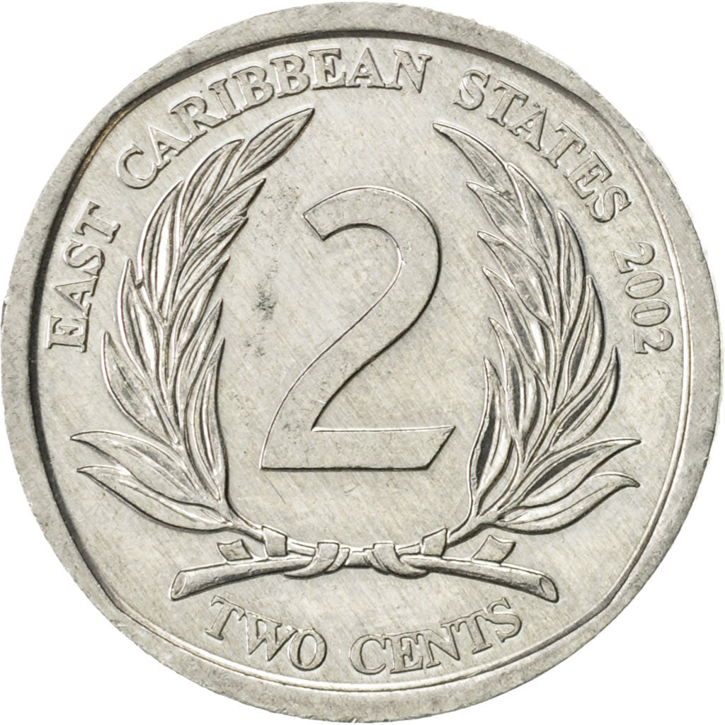 Moneta, Stati dei Caraibi Orientali, Elizabeth II, 2 Cents, 2002, British Royal