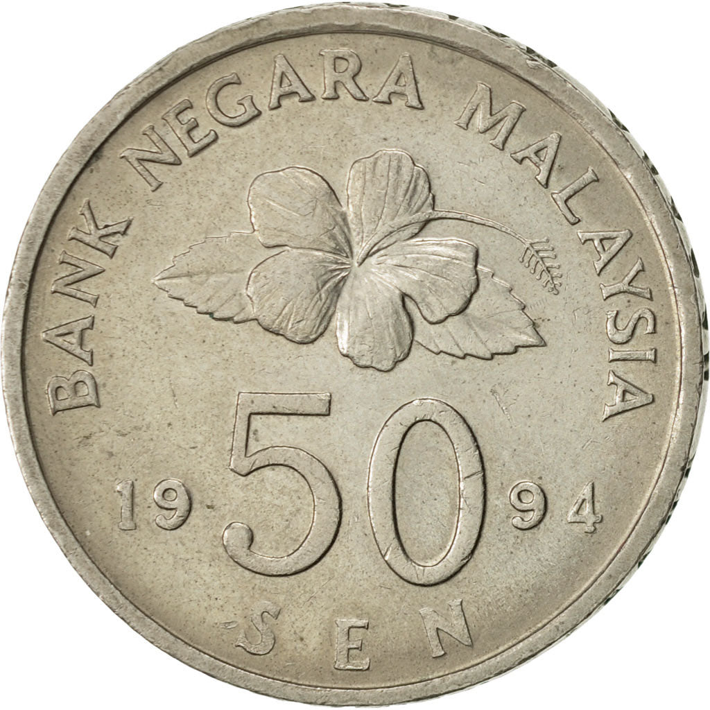 Coin, Malaysia, 50 Sen, 1994, AU(50-53), Copper-nickel, KM:53