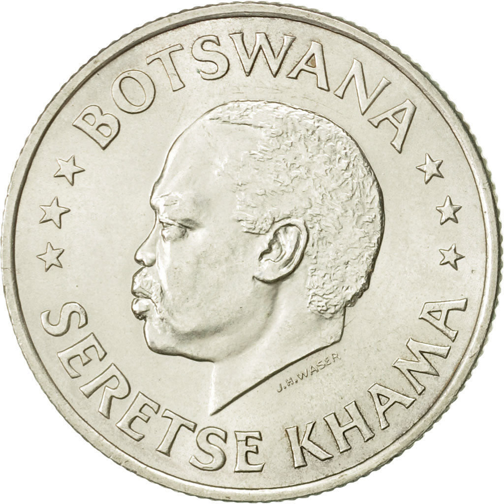 Botswana, 50 Cents, 1966, Berne, Switzerland, AU(55-58), Silver, KM:1