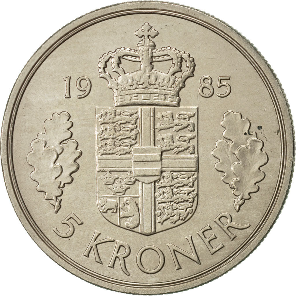 Danemark, Margrethe II, 5 Kroner, 1985, Copenhagen, TTB+, Copper-nickel