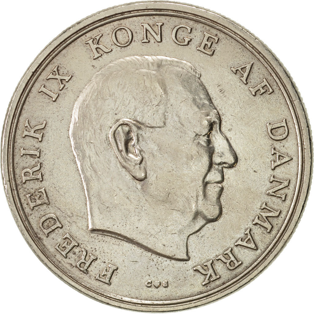Coin, Denmark, Frederik IX, 5 Kroner, 1961, Copenhagen, AU(55-58)