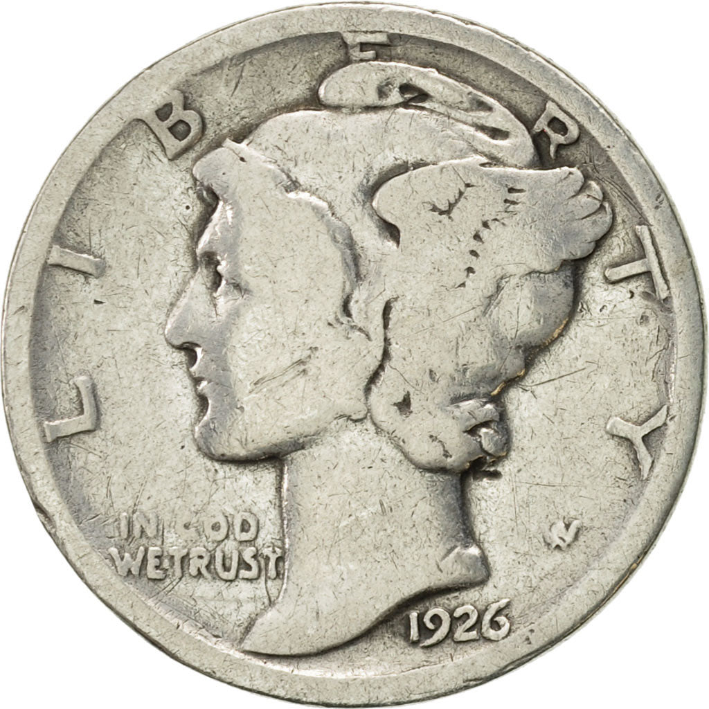 Coin, United States, Mercury Dime, Dime, 1926, U.S. Mint, Philadelphia