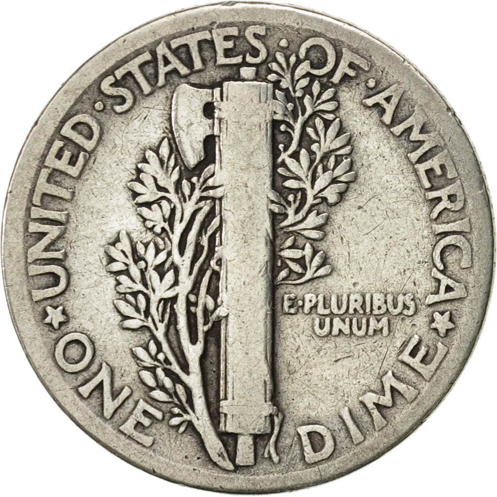 Moneta, Stati Uniti, Mercury Dime, Dime, 1927, U.S. Mint, Philadelphia, MB+