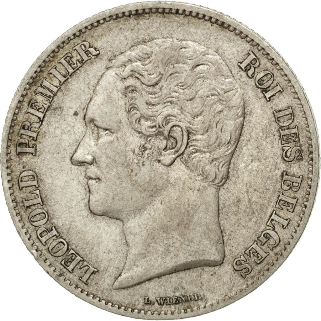 Coin, Belgium, Leopold I, 2-1/2 Francs, 1848, Brussels, AU(50-53), Silver, KM:11