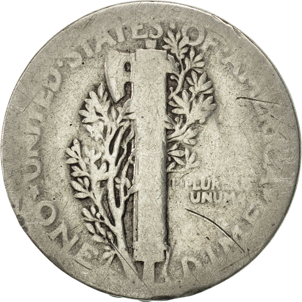 Coin, United States, Mercury Dime, Dime, 1920, U.S. Mint, Philadelphia