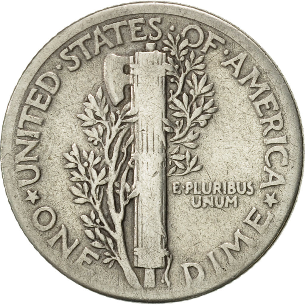 Stati Uniti, Mercury Dime, Dime, 1938, U.S. Mint, Philadelphia, MB+, Argento