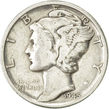 Coin, United States, Mercury Dime, Dime, 1945, U.S. Mint, Philadelphia