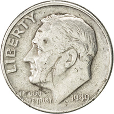 United States, Roosevelt Dime, Dime, 1949, U.S. Mint, Denver, EF(40-45), Silver
