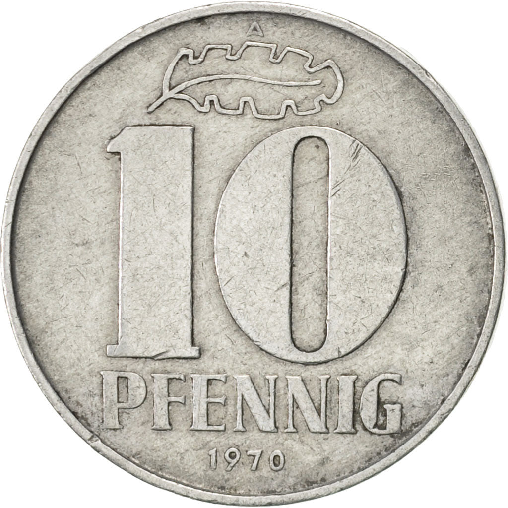 Coin, GERMAN-DEMOCRATIC REPUBLIC, 10 Pfennig, 1970, Berlin, EF(40-45), Aluminum