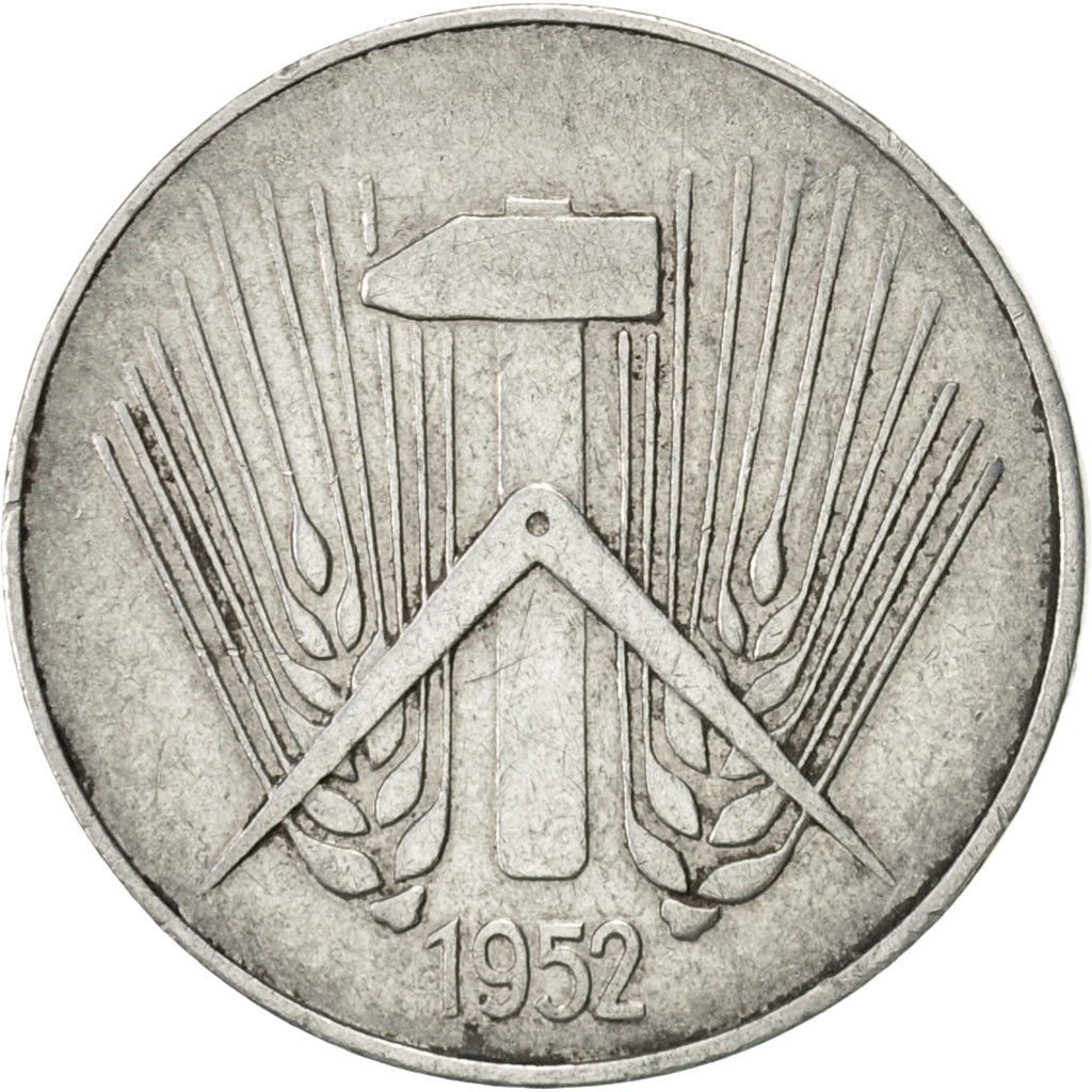 GERMAN-DEMOCRATIC REPUBLIC, 10 Pfennig, 1952, Berlin, EF(40-45), Aluminum, KM:7