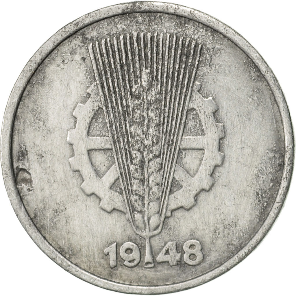 Moneta, REPUBBLICA DEMOCRATICA TEDESCA, Pfennig, 1948, Berlin, BB+, Alluminio