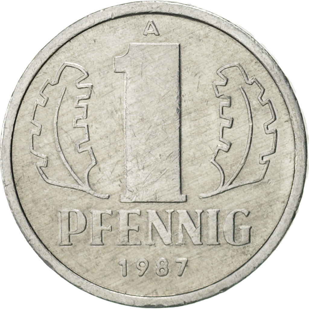 Coin, GERMAN-DEMOCRATIC REPUBLIC, Pfennig, 1987, Berlin, AU(55-58), Aluminum