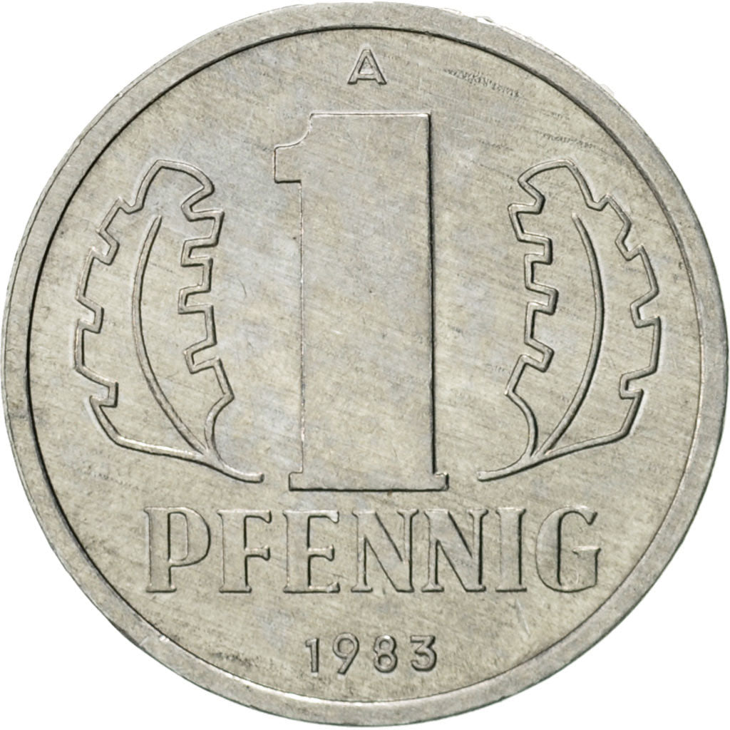 Coin, GERMAN-DEMOCRATIC REPUBLIC, Pfennig, 1983, Berlin, AU(55-58), Aluminum