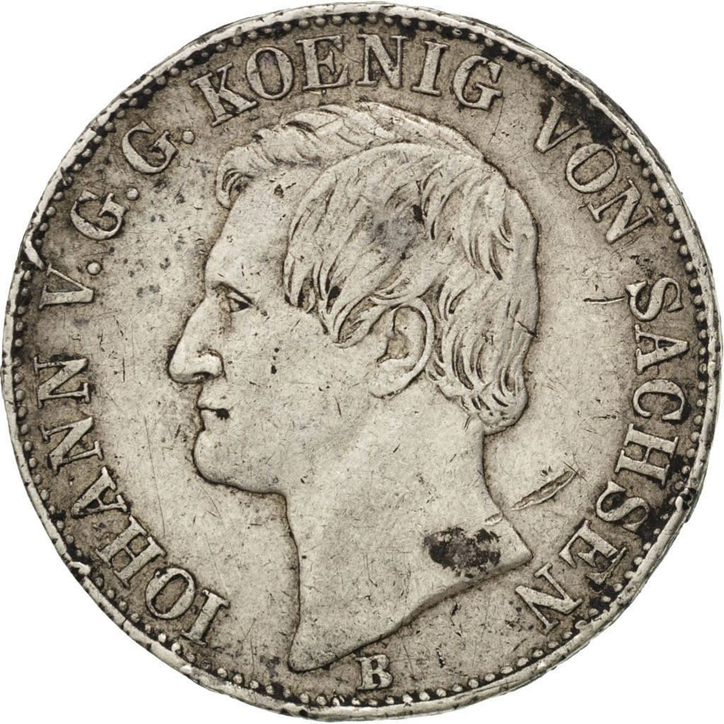 GERMAN STATES, Thaler, 1860, Dresde, KM #1199, EF(40-45), Silver, 18.46