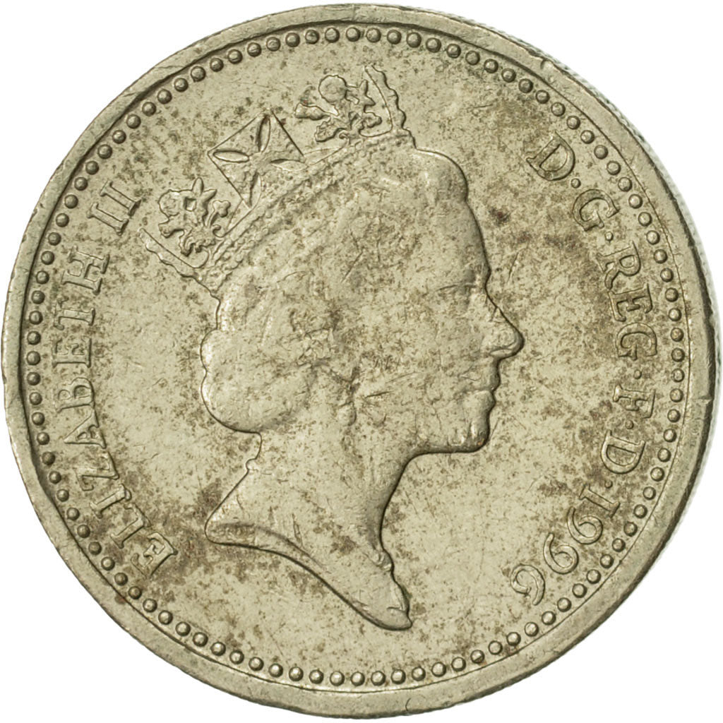 Coin, Great Britain, Elizabeth II, Pound, 1996, EF(40-45), Nickel-brass, KM:972