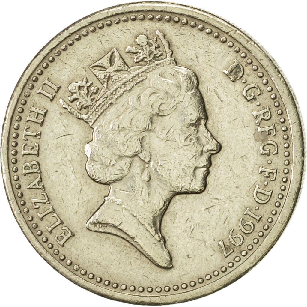 Coin, Great Britain, Elizabeth II, Pound, 1997, EF(40-45), Nickel-brass, KM:975