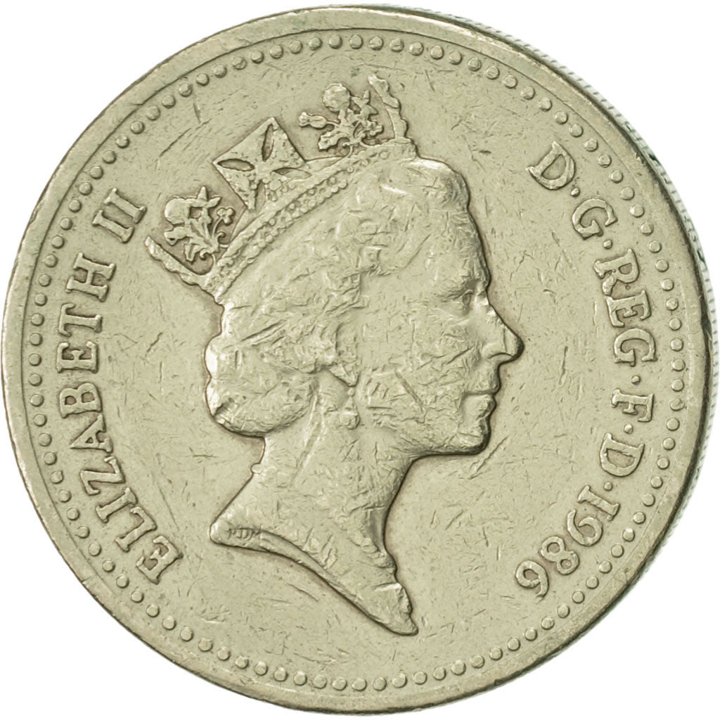 Great Britain, Elizabeth II, Pound, 1986, EF(40-45), Nickel-brass, KM:946