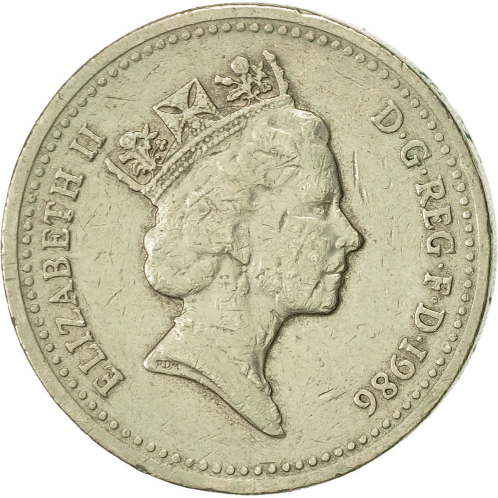 Münze, Großbritannien, Elizabeth II, Pound, 1986, SS, Nickel-brass, KM:946