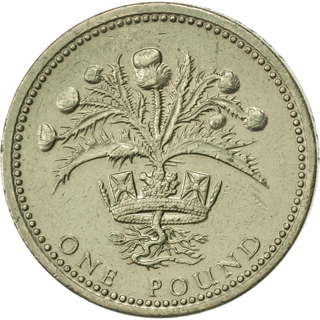 Great Britain, Elizabeth II, Pound, 1984, AU(55-58), Nickel-brass, KM:934