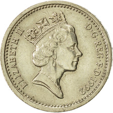 Coin, Great Britain, Elizabeth II, Pound, 1992, AU(55-58), Nickel-brass, KM:948