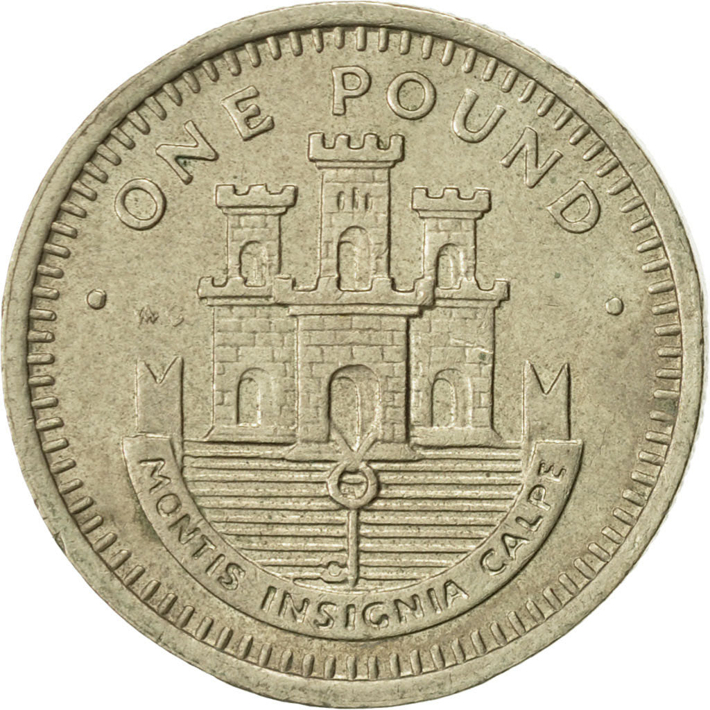 Gibraltar, Elizabeth II, Pound, 1988, AU(50-53), Nickel-brass, KM:18