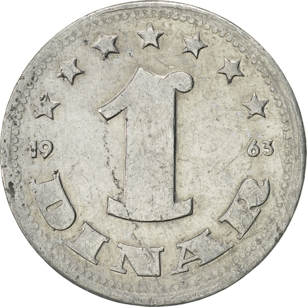 Coin, Yugoslavia, Dinar, 1963, AU(50-53), Aluminum, KM:36