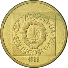 Coin, Yugoslavia, 50 Dinara, 1988, AU(50-53), Brass, KM:133