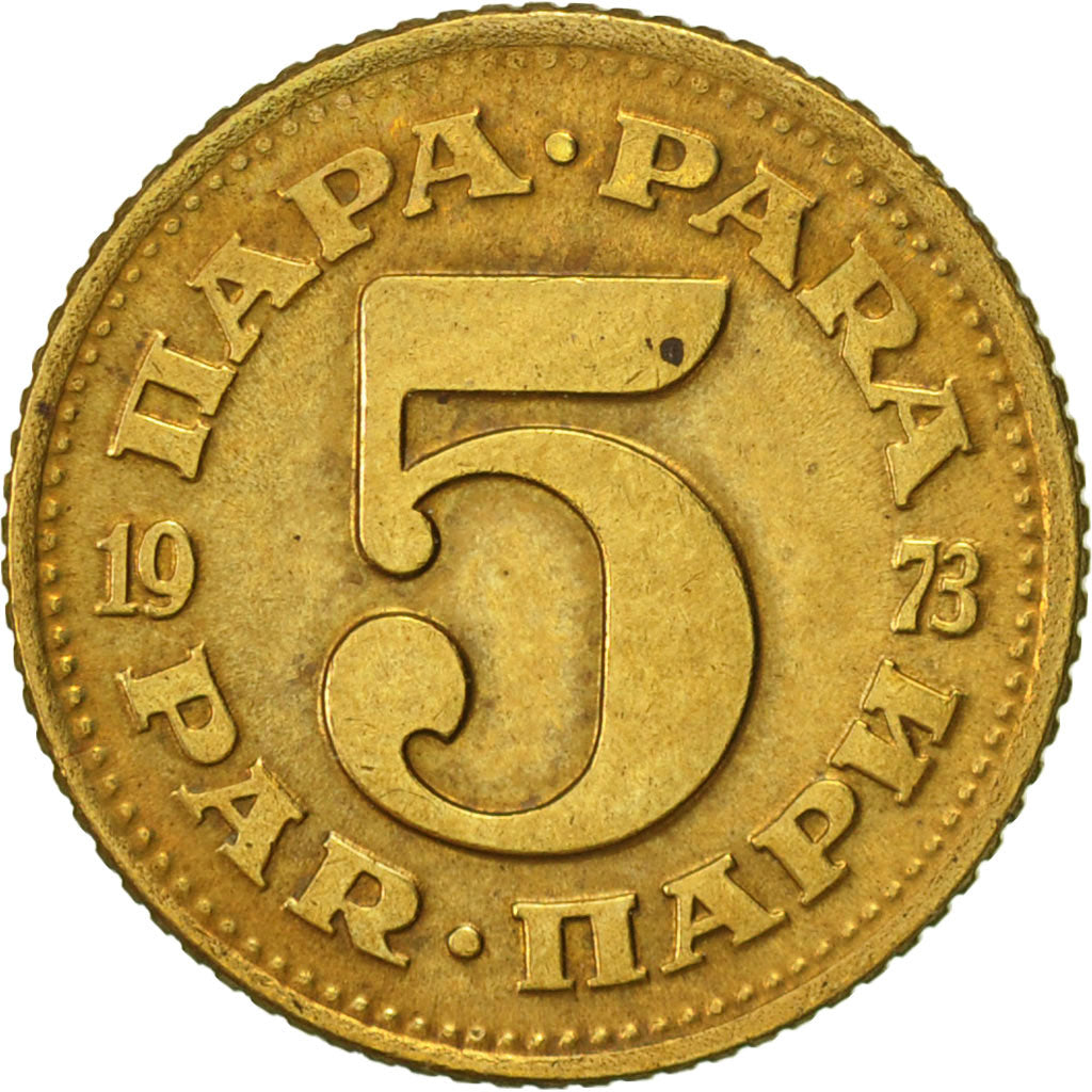 Coin, Yugoslavia, 5 Para, 1973, AU(50-53), Brass, KM:43