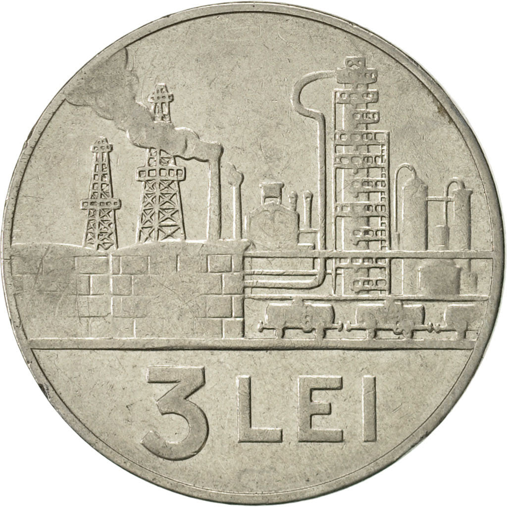 Coin, Romania, 3 Lei, 1966, AU(55-58), Nickel Clad Steel, KM:96