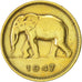 Congo belga, 2 Francs, 1947, MBC, Latón, KM:28