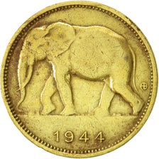 Congo belga, Franc, 1944, MBC, Latón, KM:26