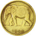 Congo belga, Franc, 1944, MBC, Latón, KM:26