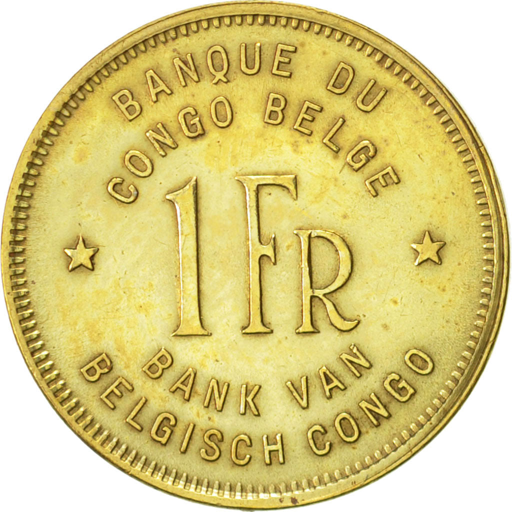 Belgian Congo, Franc, 1946, EF(40-45), Brass, KM:26