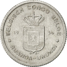 Belgian Congo, RUANDA-URUNDI, 50 Centimes, 1954, EF(40-45), Aluminum, KM:2
