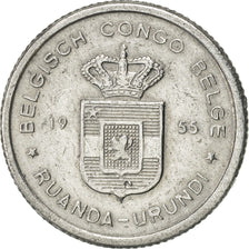 Belgian Congo, RUANDA-URUNDI, 50 Centimes, 1955, EF(40-45), Aluminum, KM:2