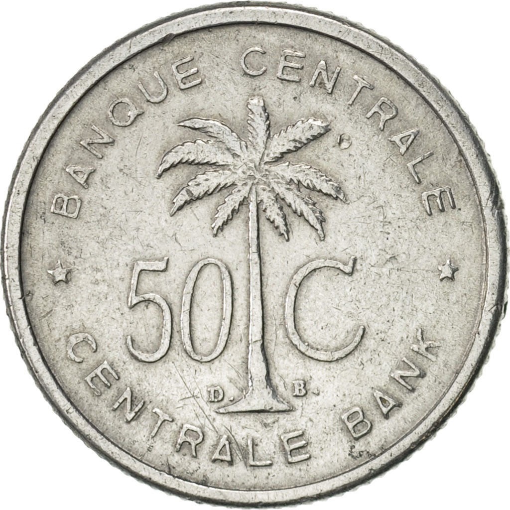 Belgian Congo, RUANDA-URUNDI, 50 Centimes, 1955, EF(40-45), Aluminum, KM:2